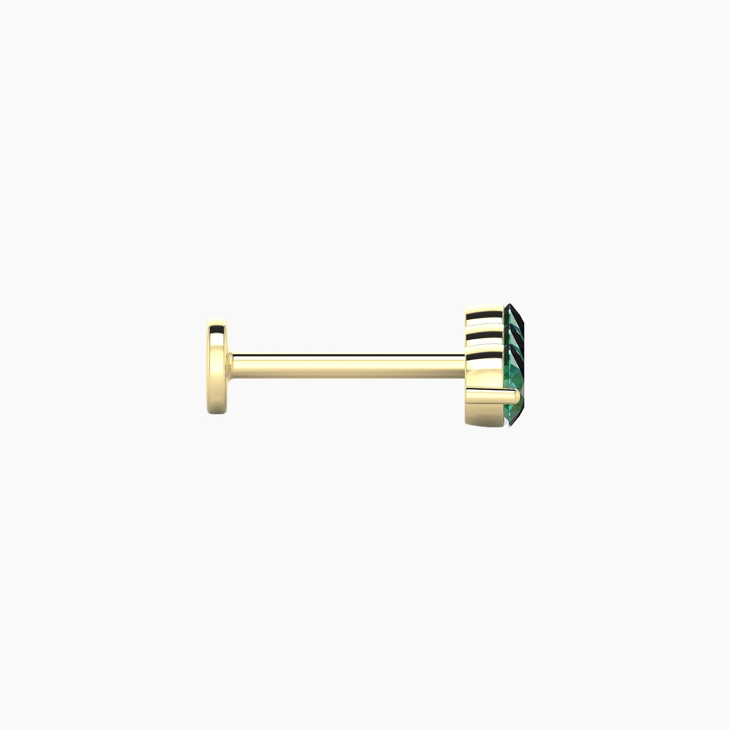 Ma'at | 18k Yellow Gold 8 mm 10 mm Trilogy Emerald Piercing