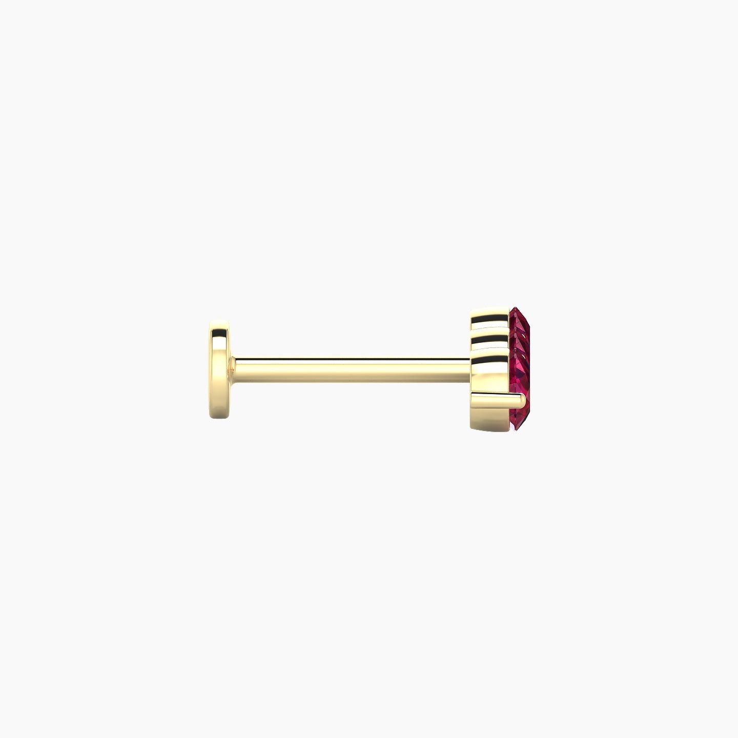 Ma'at | 18k Yellow Gold 8 mm 10 mm Trilogy Ruby Piercing