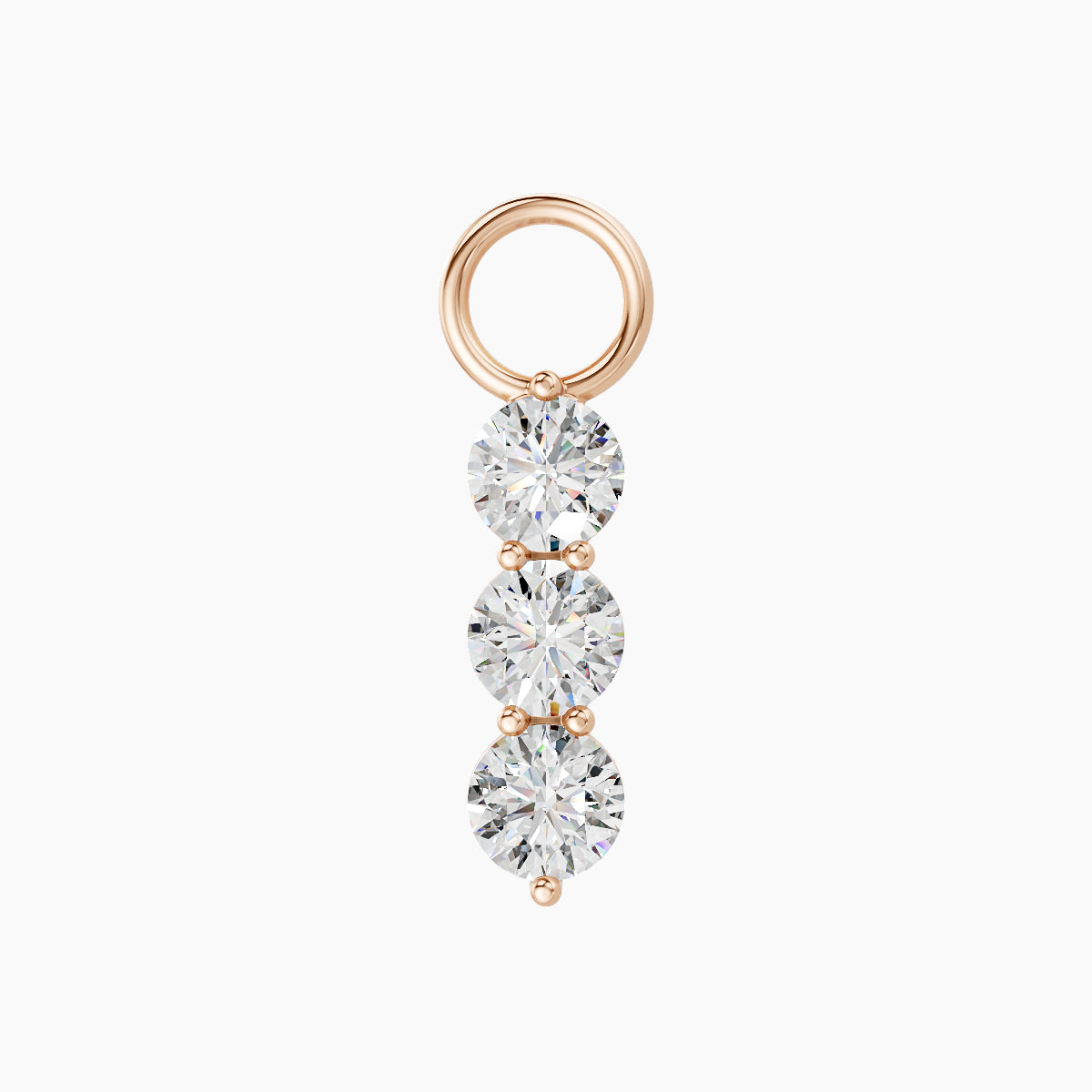 Ma'at | 18k Rose Gold 10 mm Trilogy Diamond Charm