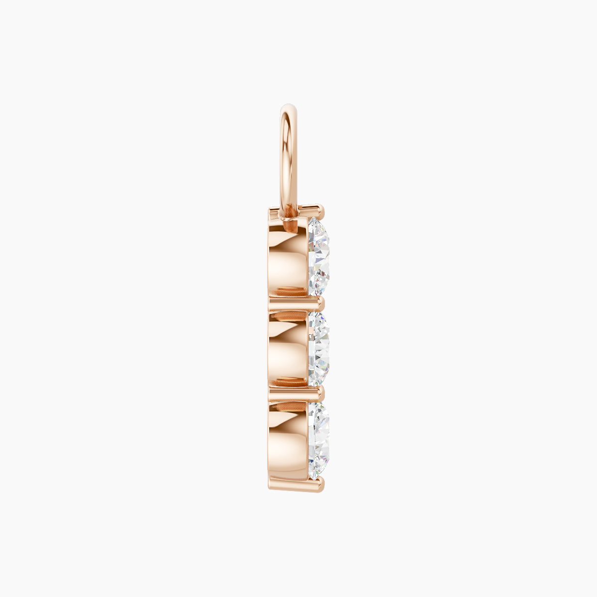 Ma'at | 18k Rose Gold 10 mm Trilogy Diamond Charm