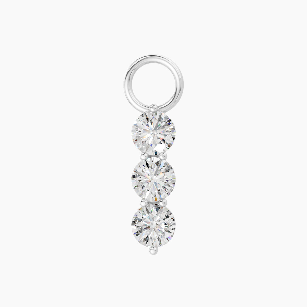 Ma'at | 18k White Gold 10 mm Trilogy Diamond Charm