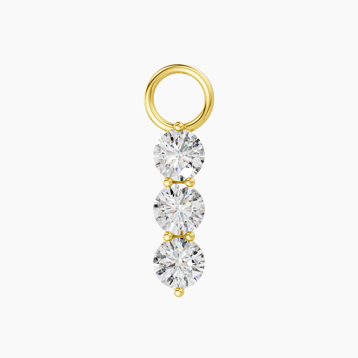 Ma'at | 18k Yellow Gold 10 mm Trilogy Diamond Charm