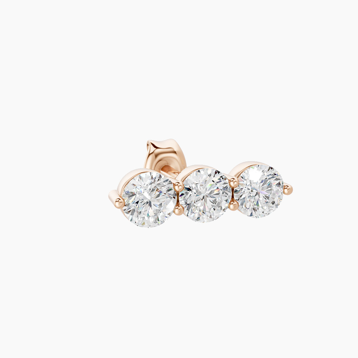 Ma'at | 18k Rose Gold 10 mm Trilogy Diamond Earring