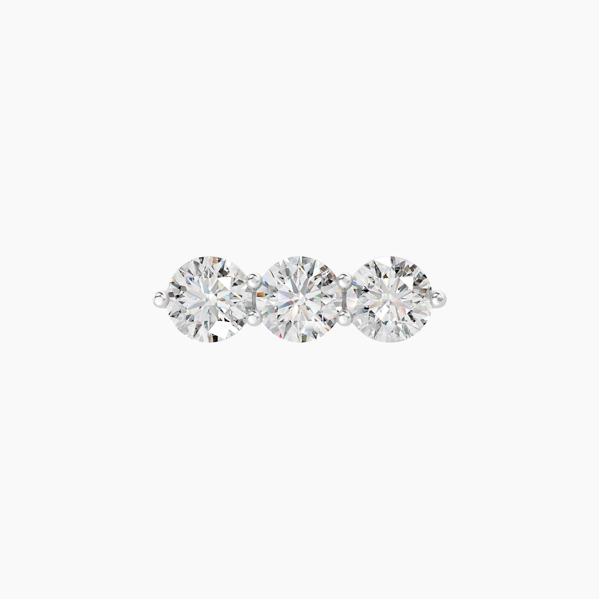 Ma'at | 18k White Gold 10 mm Trilogy Diamond Earring