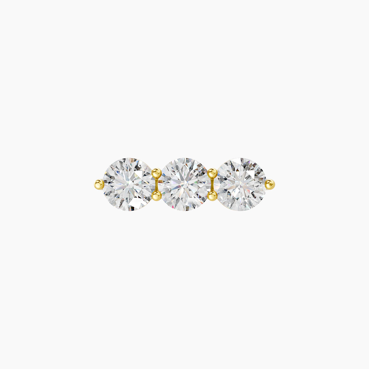 Ma'at | 18k Yellow Gold 10 mm Trilogy Diamond Earring