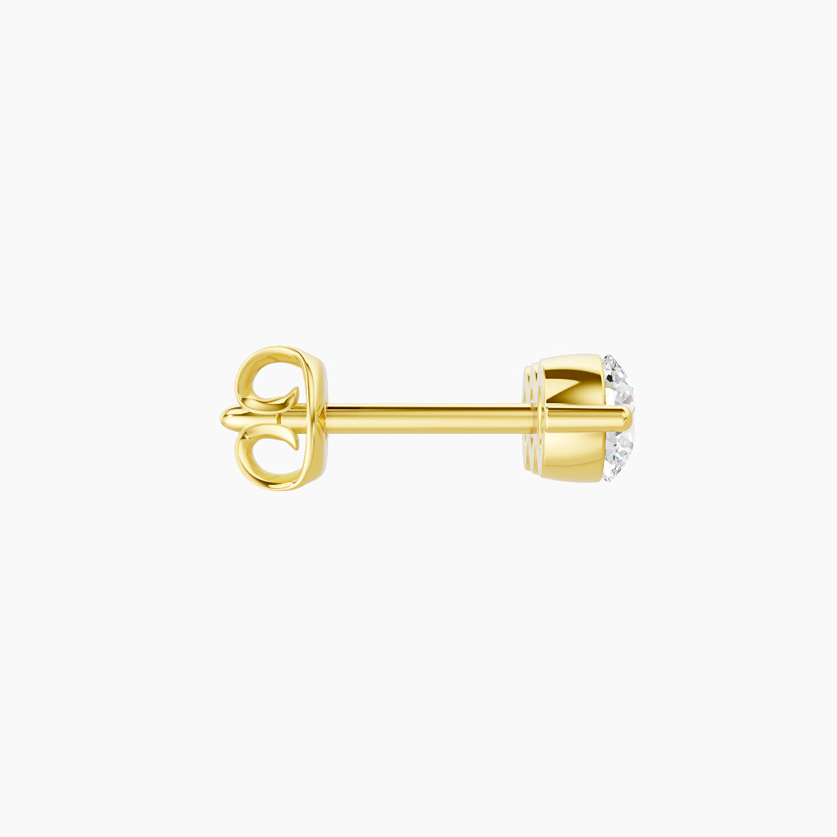 Ma'at | 18k Yellow Gold 10 mm Trilogy Diamond Earring