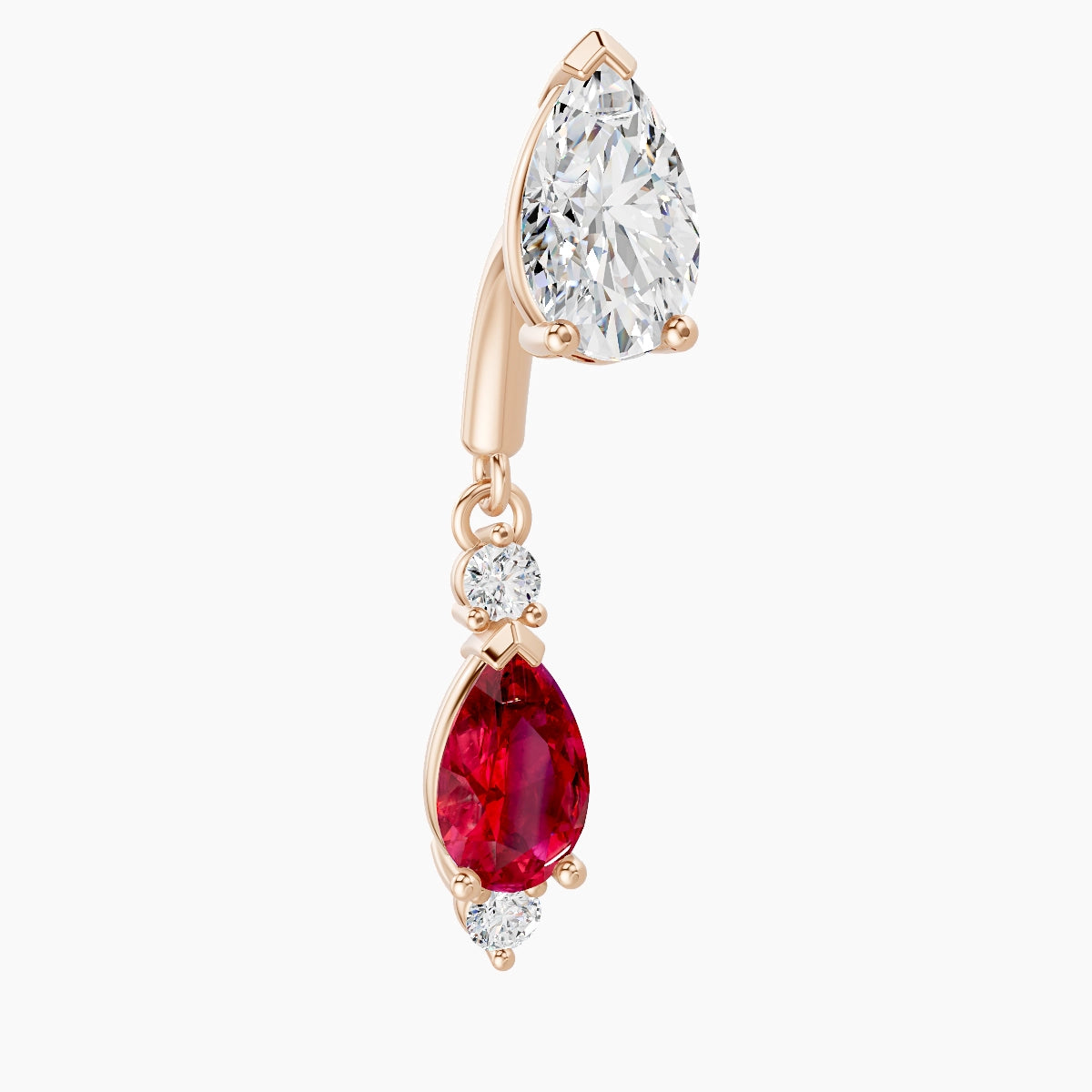 Maena | 18k Rose Gold 6 mm Ruby & Diamond Rook Piercing