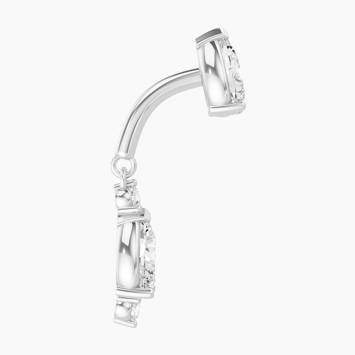 Maena | 18k White Gold 6 mm Diamond Rook Piercing