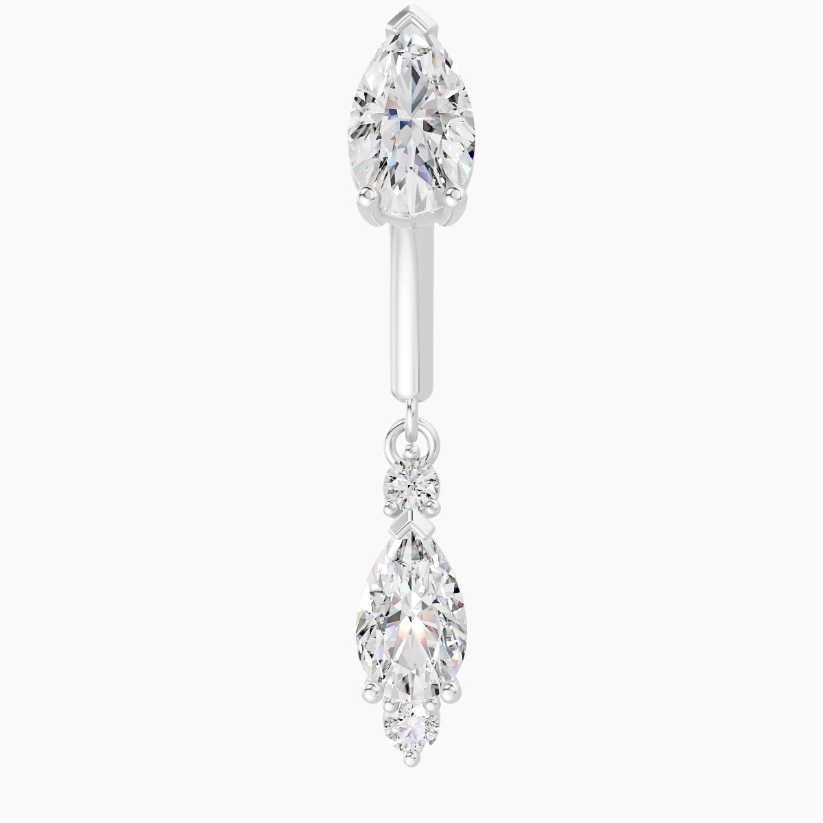 Maena | 18k White Gold 8 mm Diamond Rook Piercing