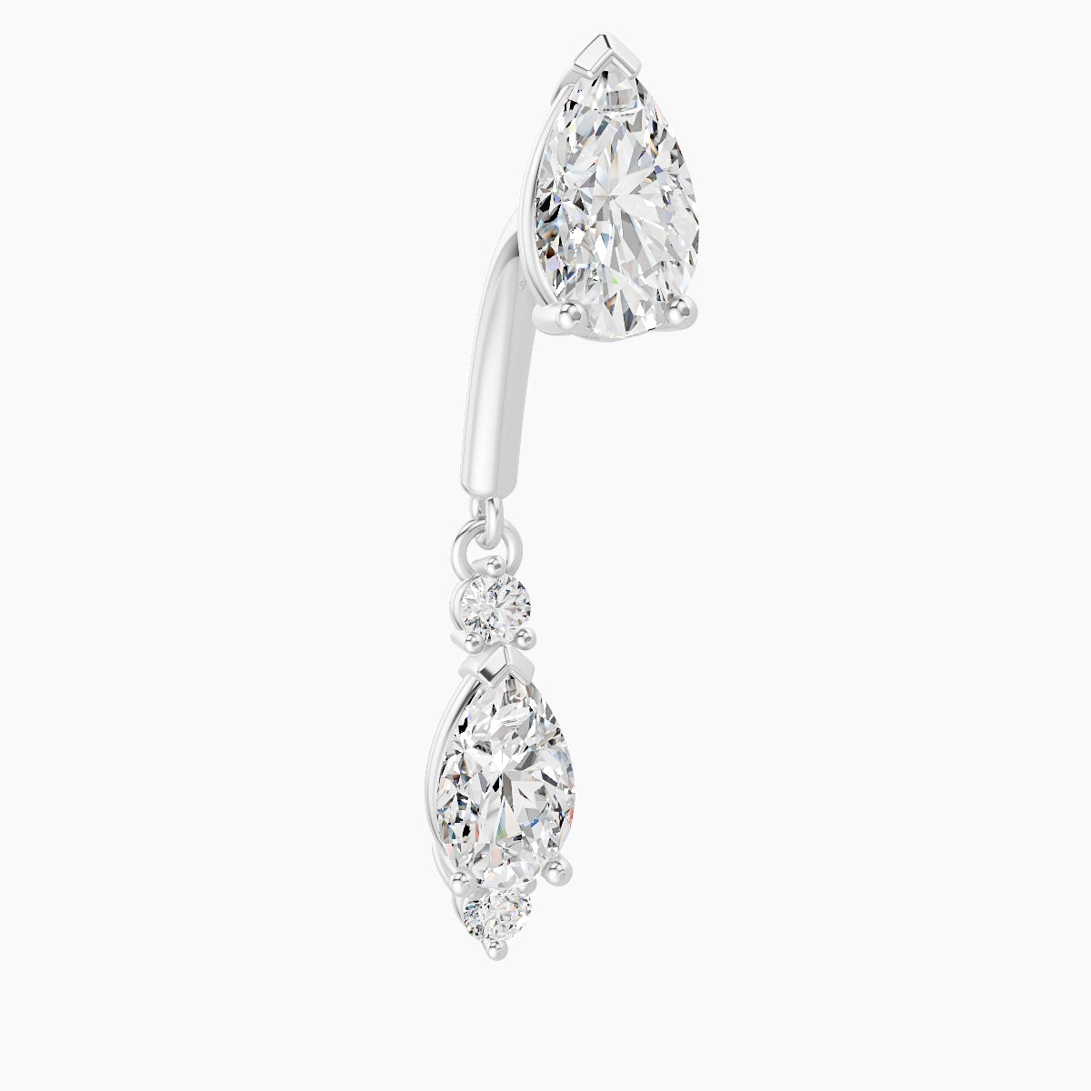 Maena | 18k White Gold 8 mm Diamond Rook Piercing