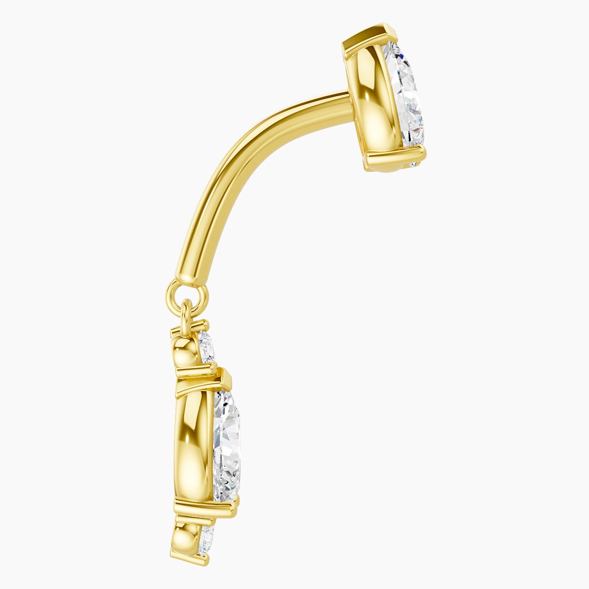 Maena | 18k Yellow Gold 8 mm Diamond Rook Piercing