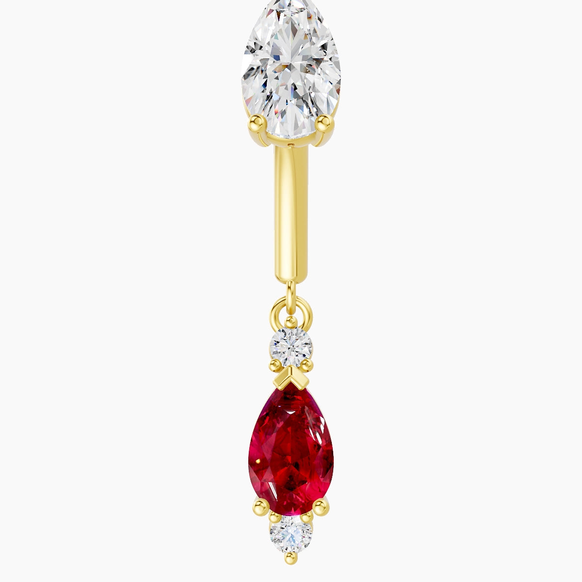 Maena | 18k Yellow Gold 8 mm Ruby & Diamond Rook Piercing