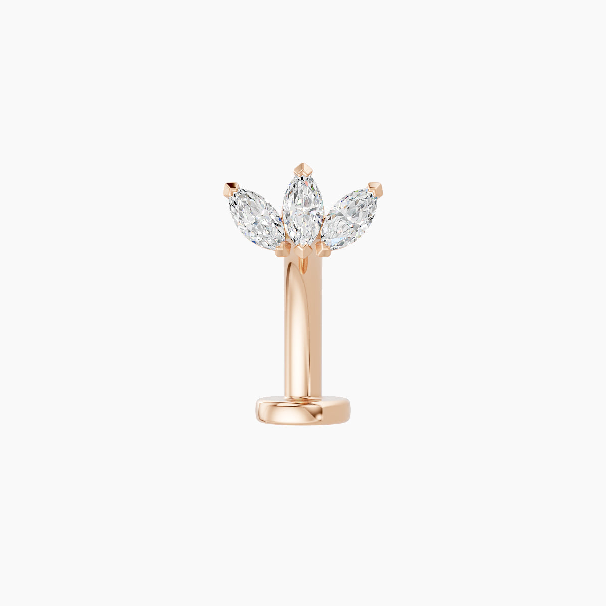 Maia | 18k Rose Gold 6 mm 10 mm Lotus Diamond Floating Navel Piercing