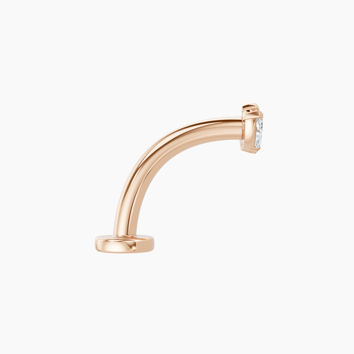 Maia | 18k Rose Gold 6 mm 10 mm Lotus Diamond Floating Navel Piercing