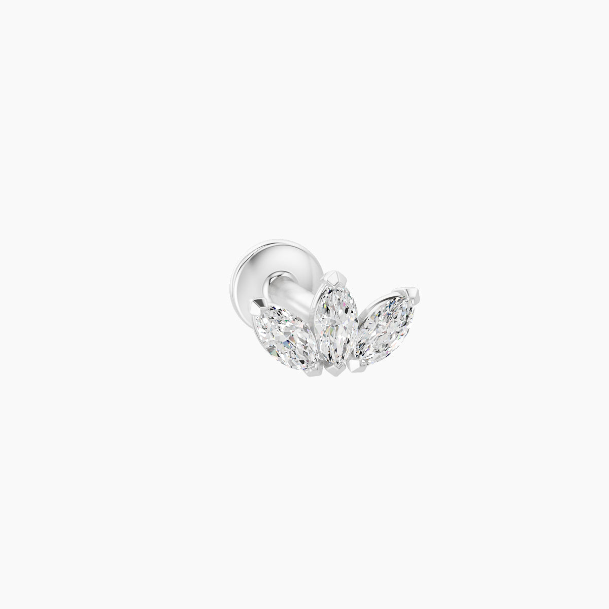 Maia | 18k White Gold 6 mm 5 mm Lotus Diamond Nose Piercing