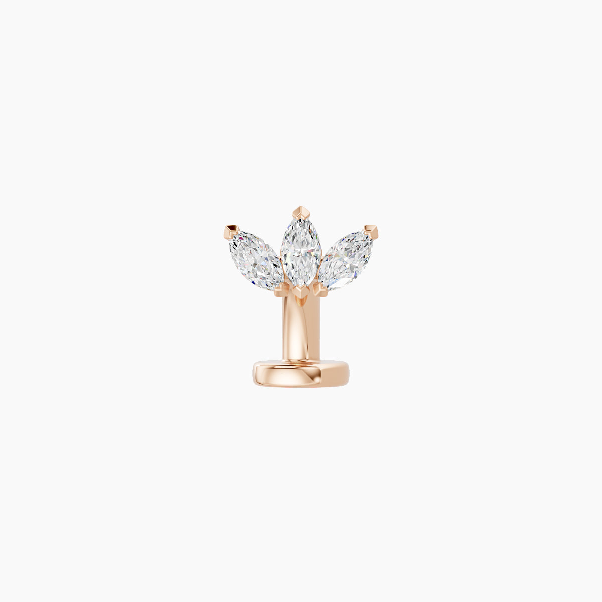 Maia | 18k Rose Gold 6 mm 6 mm Lotus Diamond Floating Navel Piercing