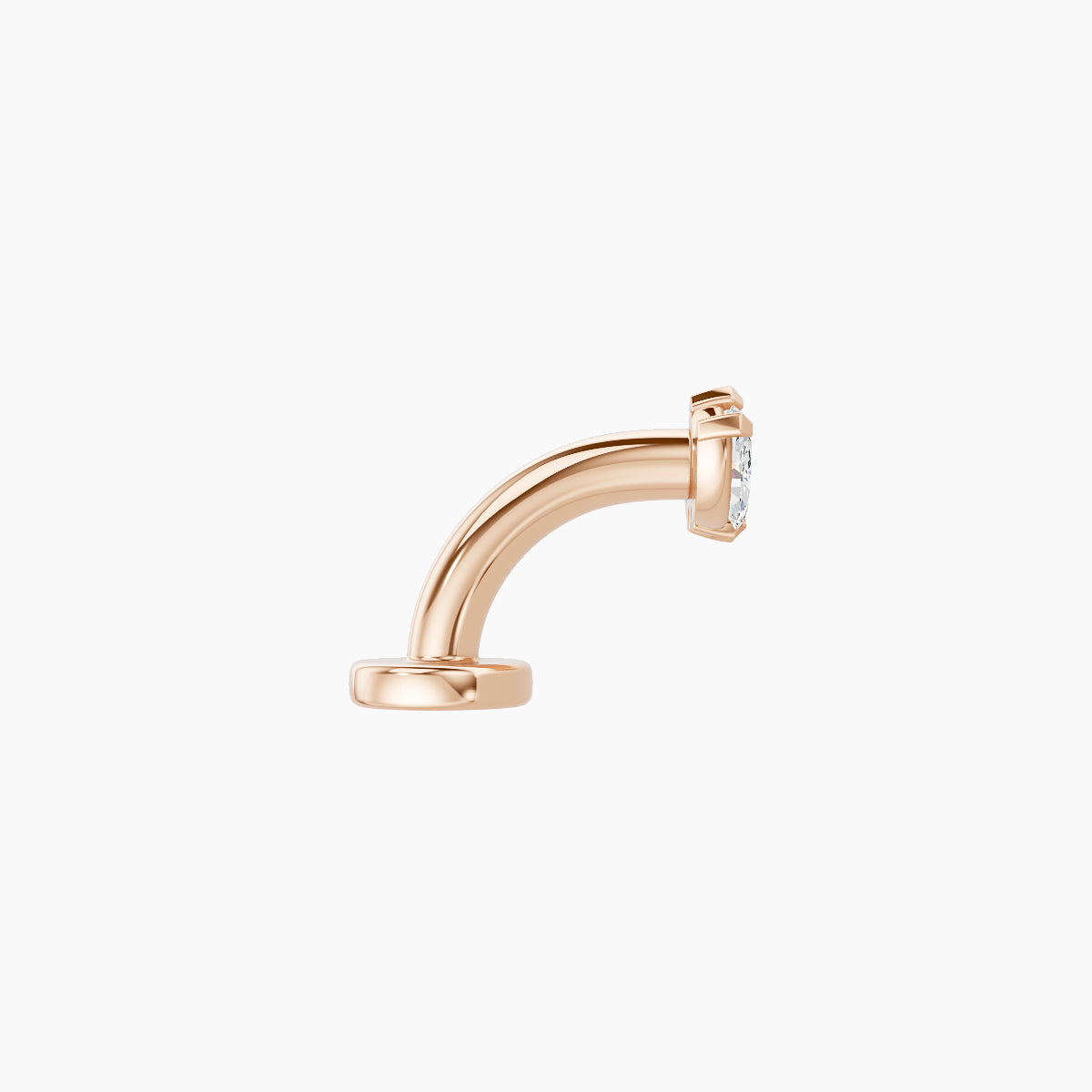 Maia | 18k Rose Gold 6 mm 6 mm Lotus Diamond Floating Navel Piercing