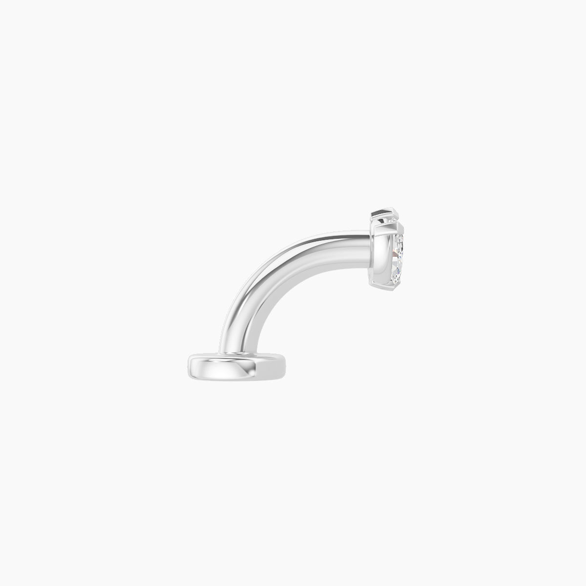 Maia | 18k White Gold 6 mm 6 mm Lotus Diamond Floating Navel Piercing