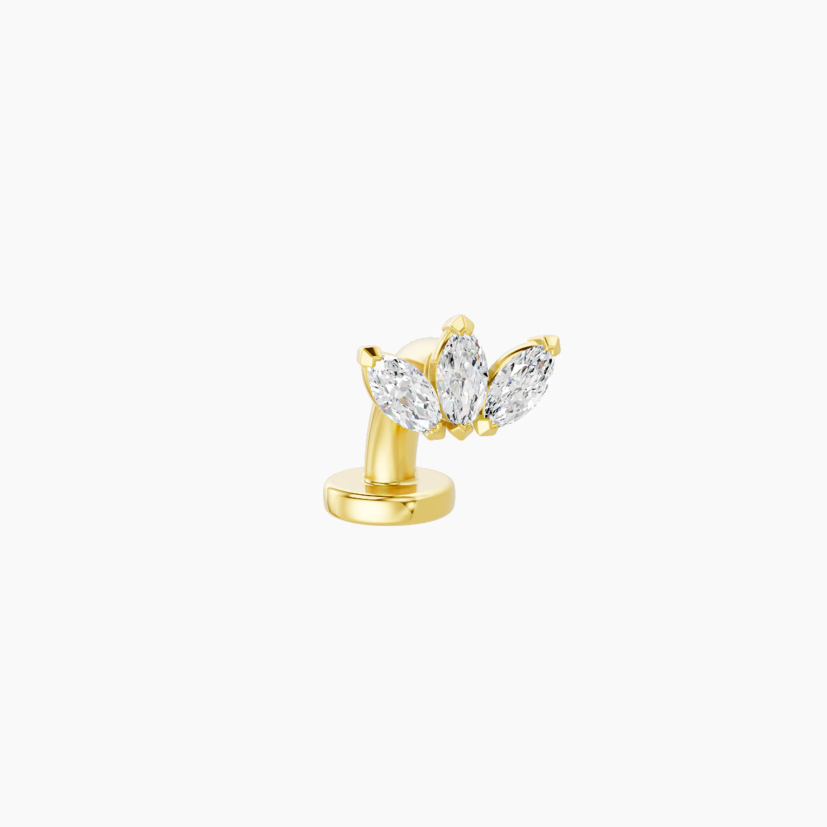 Maia | 18k Yellow Gold 6 mm 6 mm Lotus Diamond Floating Navel Piercing