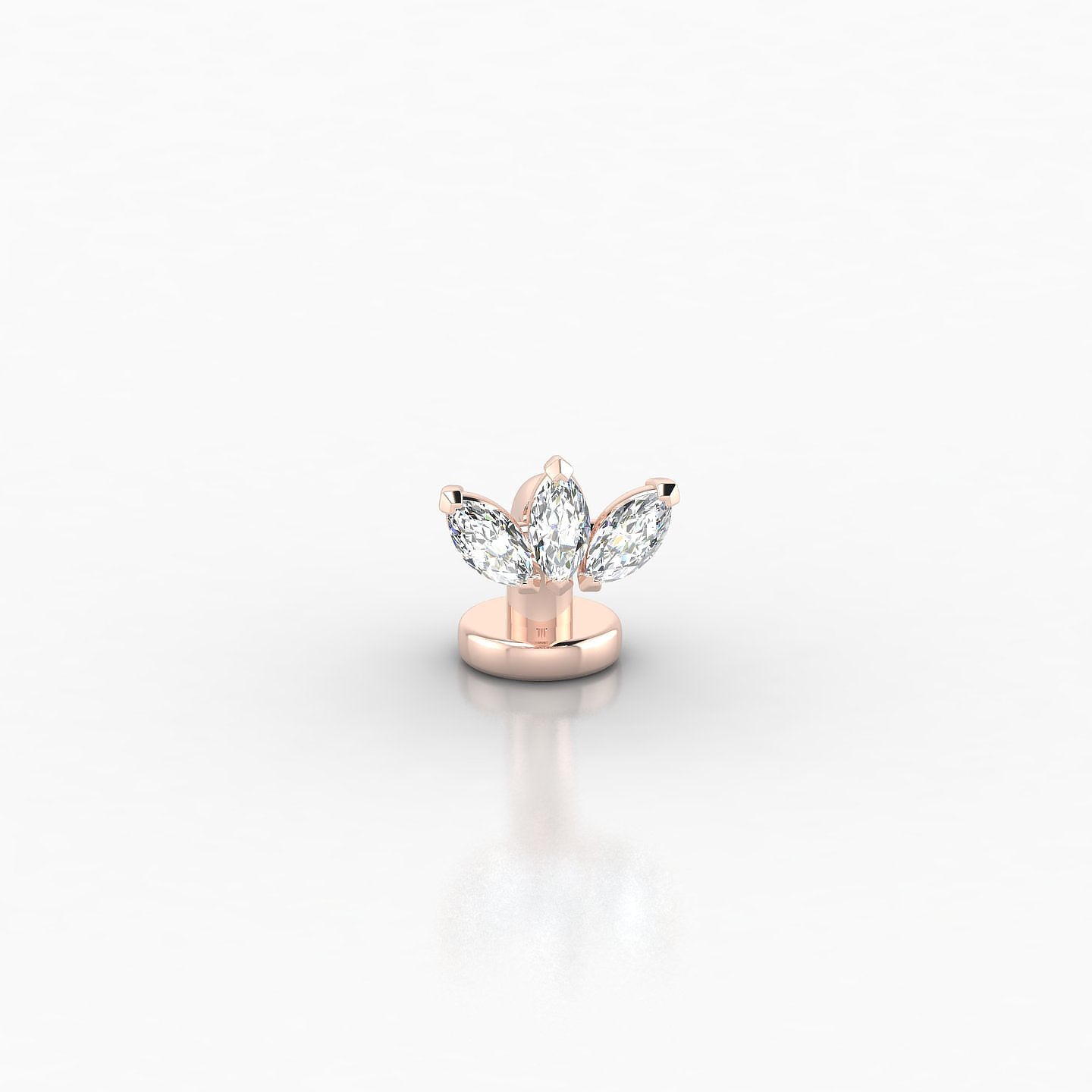 Maia | 18k Rose Gold 6 mm 6 mm Lotus Diamond Floating Navel Piercing