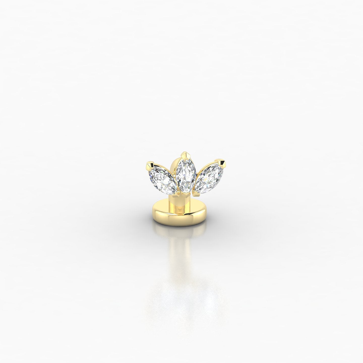 Maia | 18k Yellow Gold 6 mm 6 mm Lotus Diamond Floating Navel Piercing