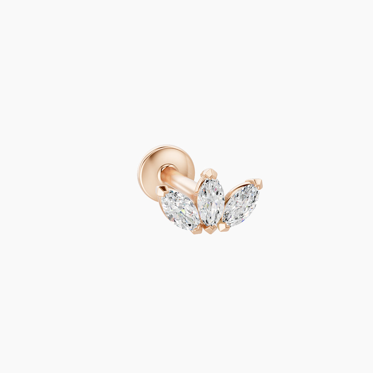 Maia | 18k Rose Gold 6 mm 6.5 mm Lotus Diamond Nose Piercing