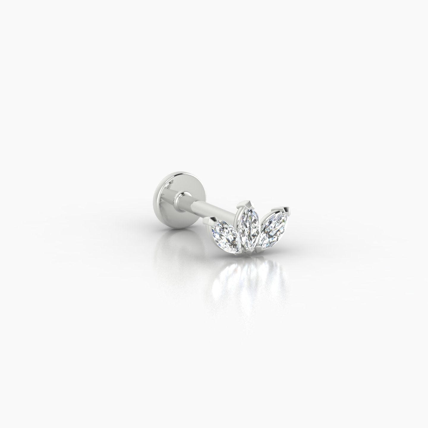 Maia | 18k White Gold 6 mm 6.5 mm Lotus Diamond Nostril Piercing