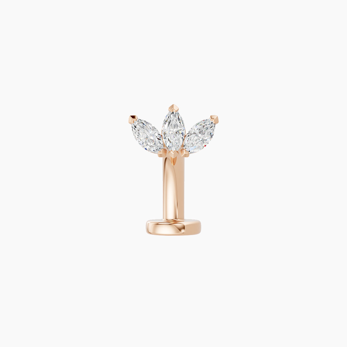 Maia | 18k Rose Gold 6 mm 8 mm Lotus Diamond Floating Navel Piercing