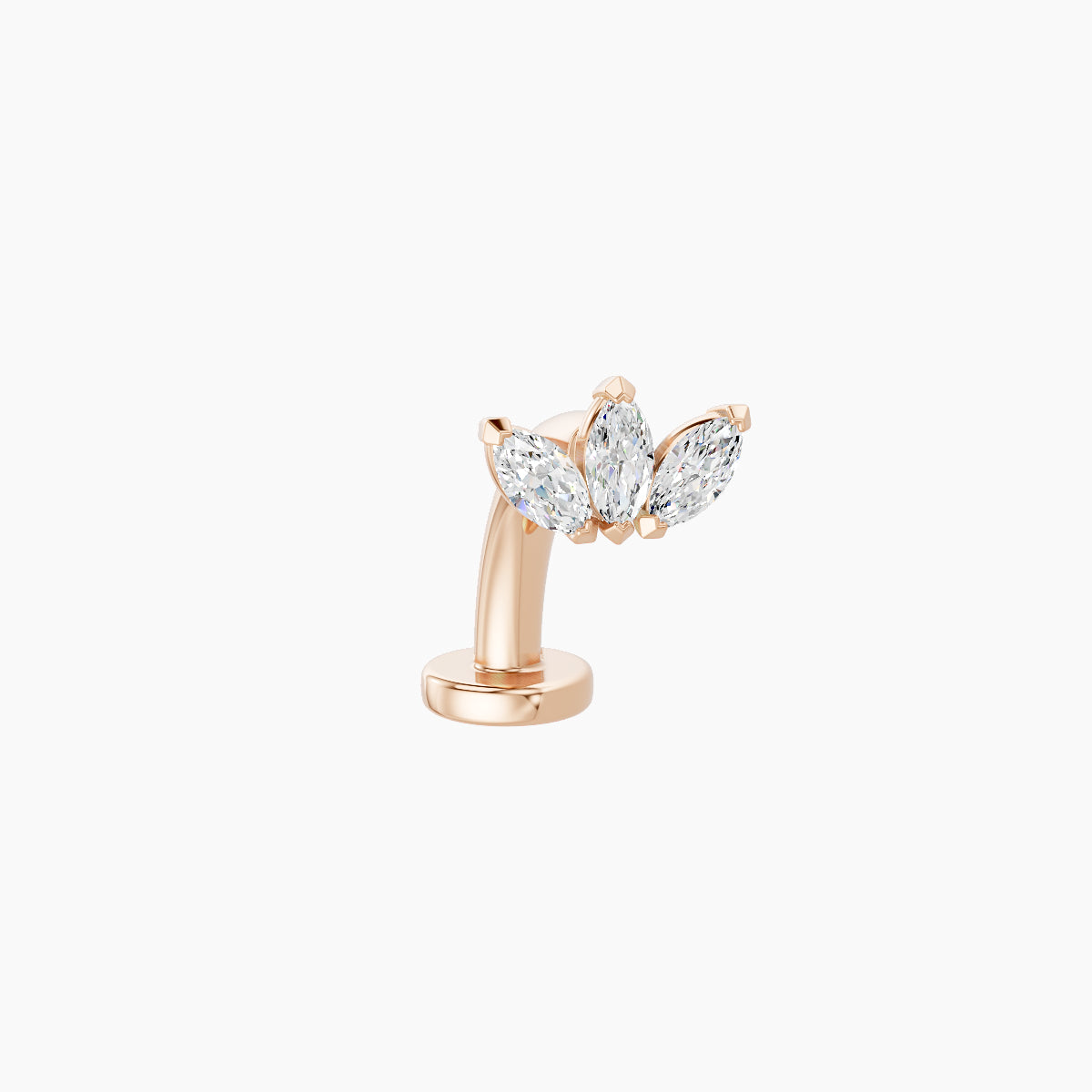 Maia | 18k Rose Gold 6 mm 8 mm Lotus Diamond Floating Navel Piercing