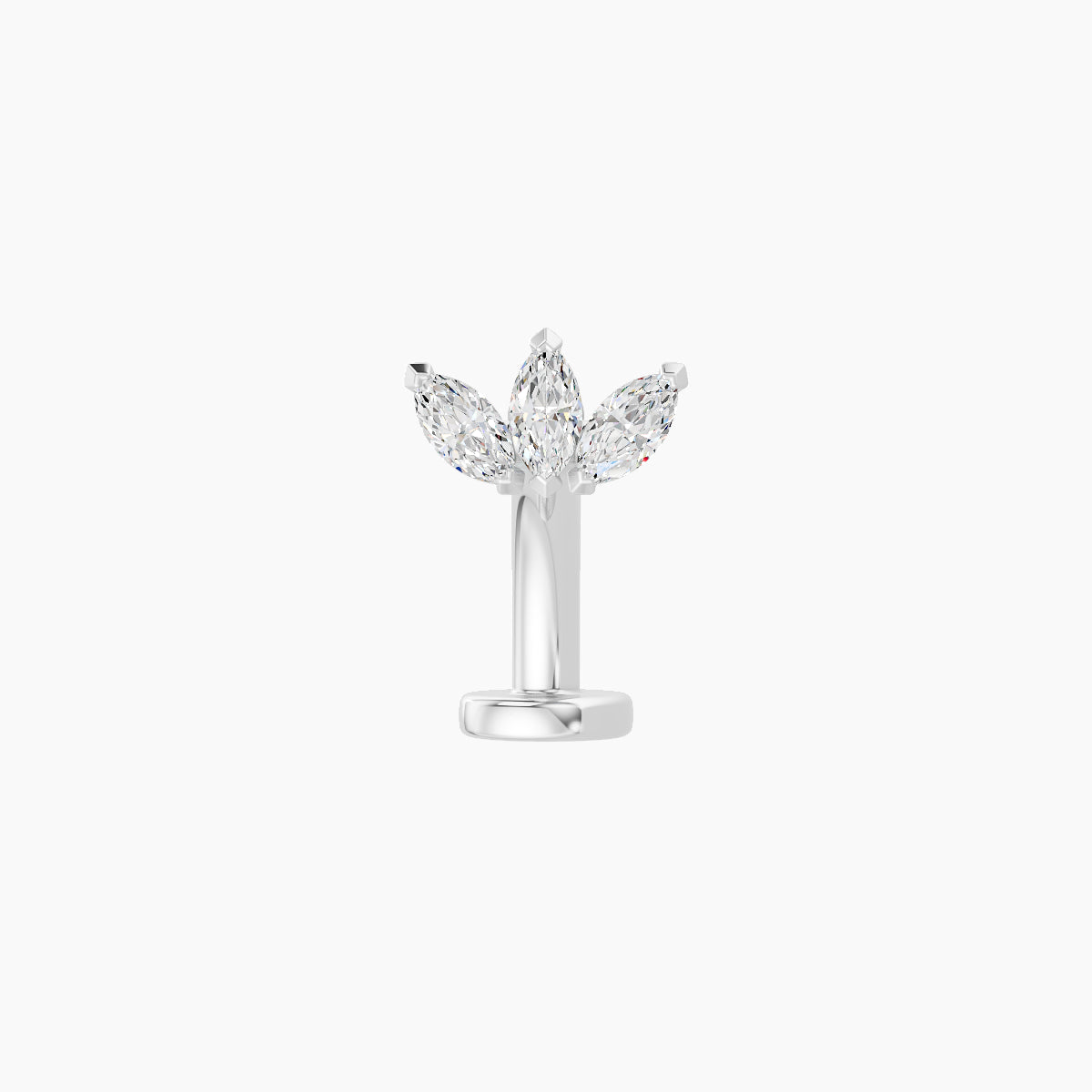 Maia | 18k White Gold 6 mm 8 mm Lotus Diamond Floating Navel Piercing