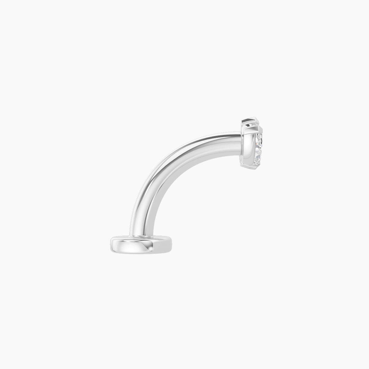 Maia | 18k White Gold 6 mm 8 mm Lotus Diamond Floating Navel Piercing