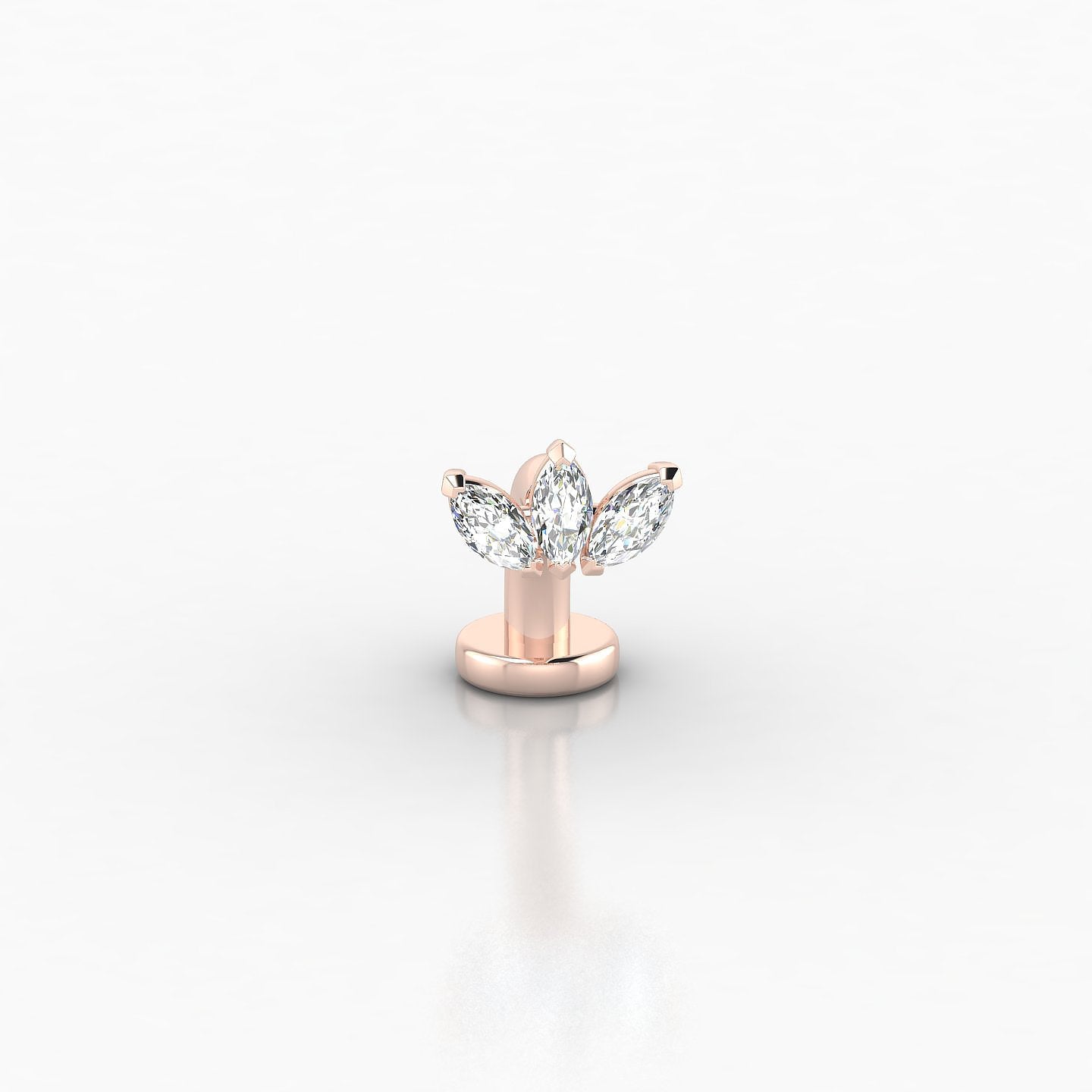 Maia | 18k Rose Gold 8 mm 6 mm Lotus Diamond Floating Navel Piercing