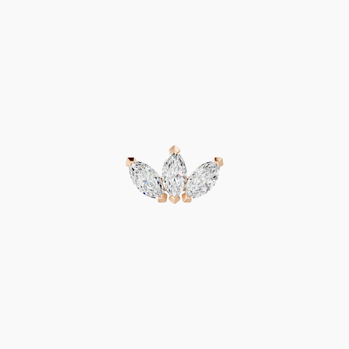 Maia | 18k Rose Gold 6 mm 8 mm Lotus Diamond Nose Piercing