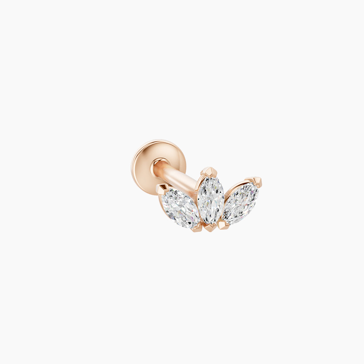 Maia | 18k Rose Gold 6 mm 8 mm Lotus Diamond Nose Piercing