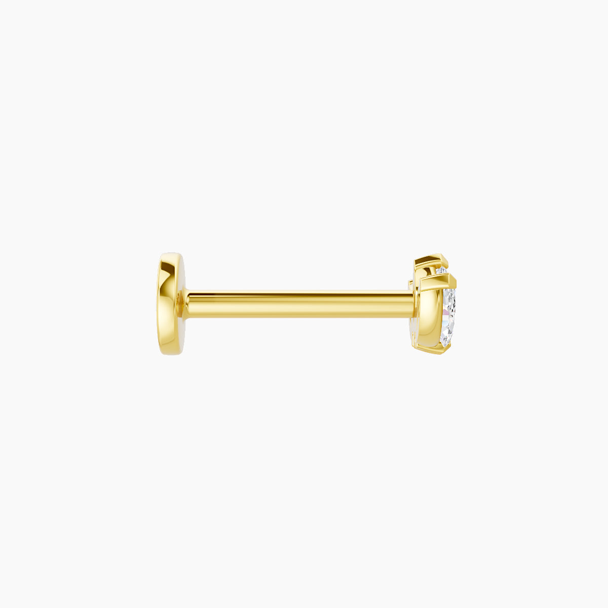 Maia | 18k Yellow Gold 6 mm 8 mm Lotus Diamond Nose Piercing