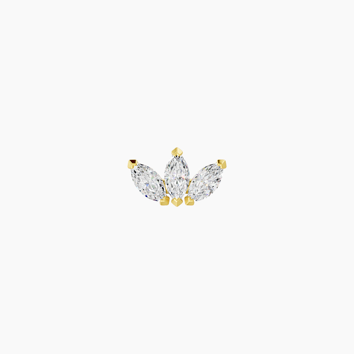Maia | 18k Yellow Gold 6 mm 8 mm Lotus Diamond Piercing