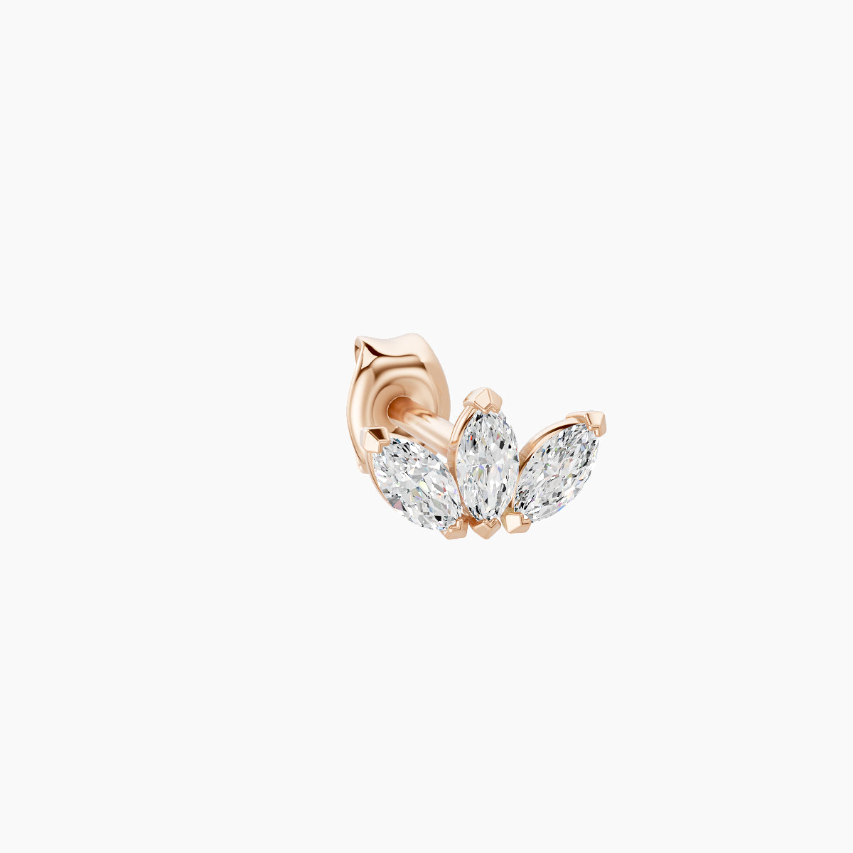Maia | 18k Rose Gold 6 mm Lotus Diamond Earring
