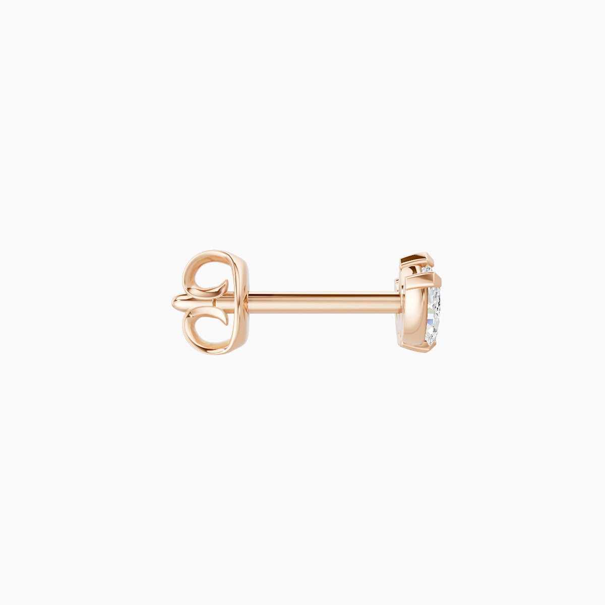 Maia | 18k Rose Gold 6 mm Lotus Diamond Earring