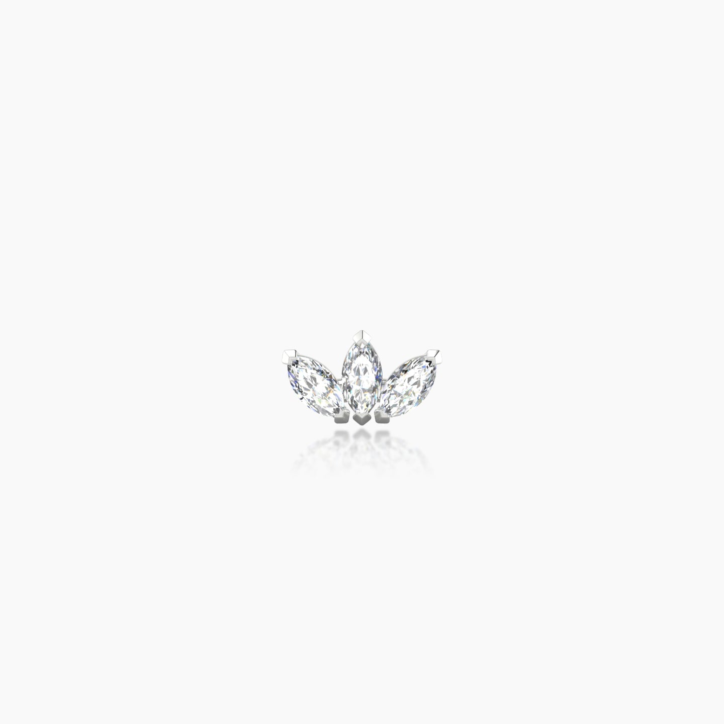 Maia | 18k White Gold 6 mm Lotus Diamond Nostril Piercing