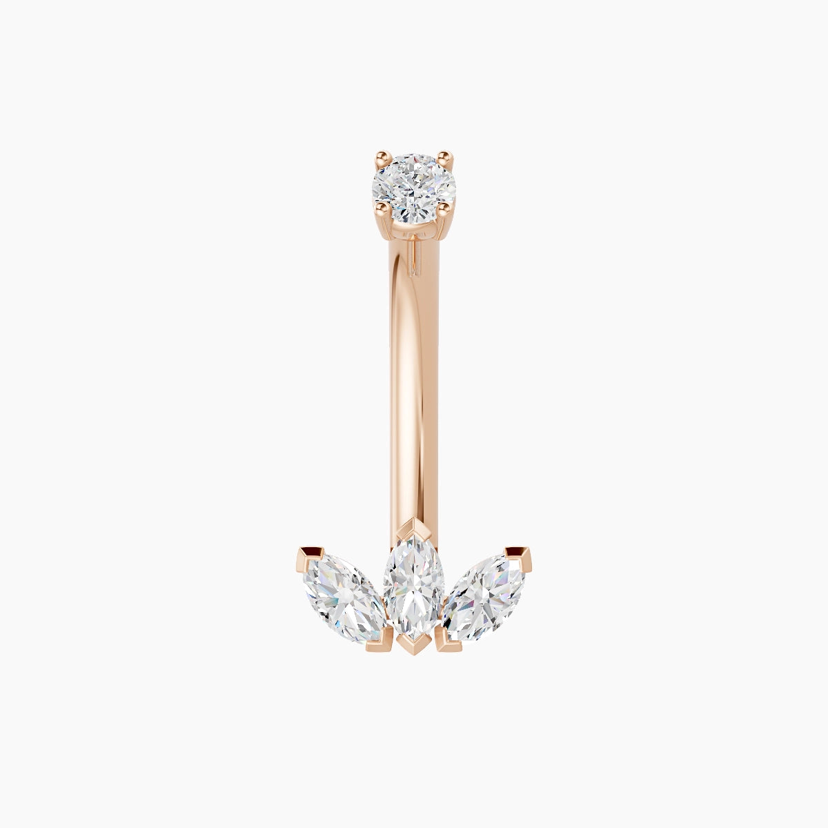 Maia | 18k Rose Gold 8 mm 10 mm Lotus Diamond Belly Piercing