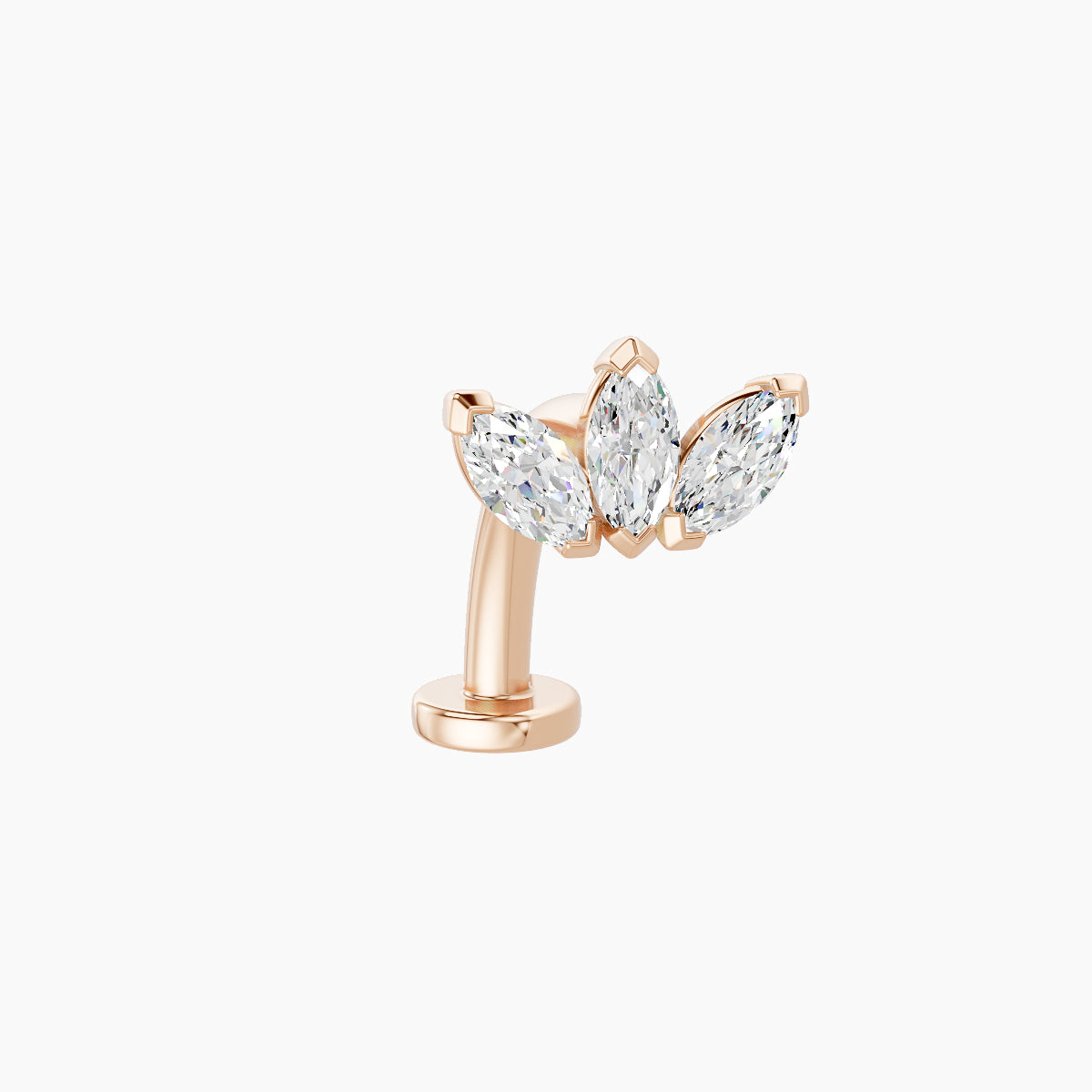 Maia | 18k Rose Gold 8 mm 10 mm Lotus Diamond Floating Navel Piercing