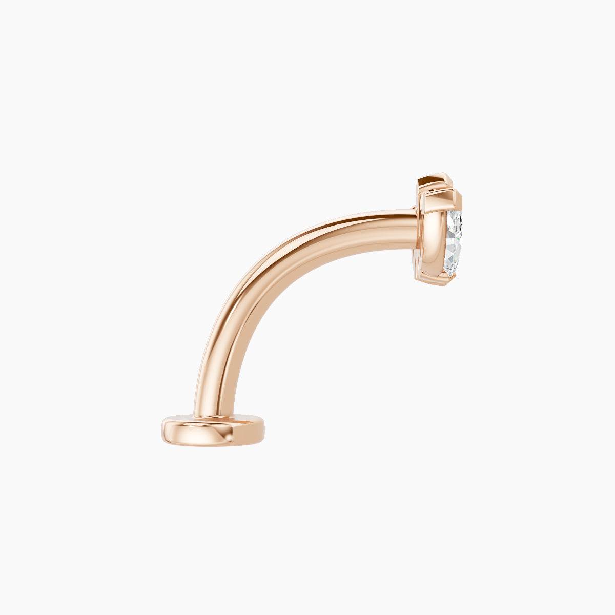 Maia | 18k Rose Gold 8 mm 10 mm Lotus Diamond Floating Navel Piercing