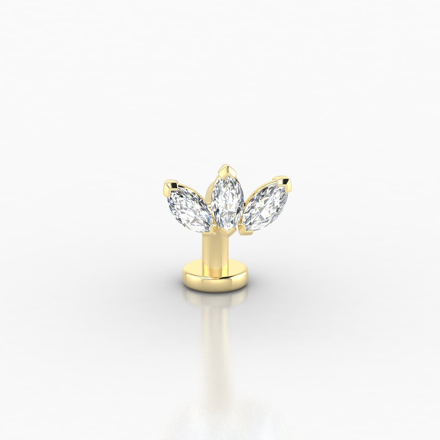 Maia | 18k Yellow Gold 10 mm 8 mm Lotus Diamond Floating Navel Piercing