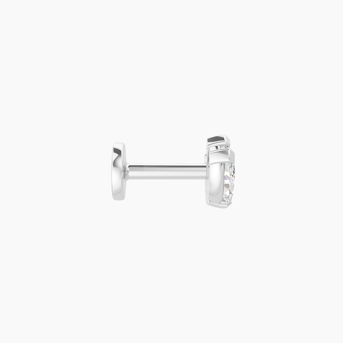 Maia | 18k White Gold 8 mm 5 mm Lotus Diamond Nose Piercing