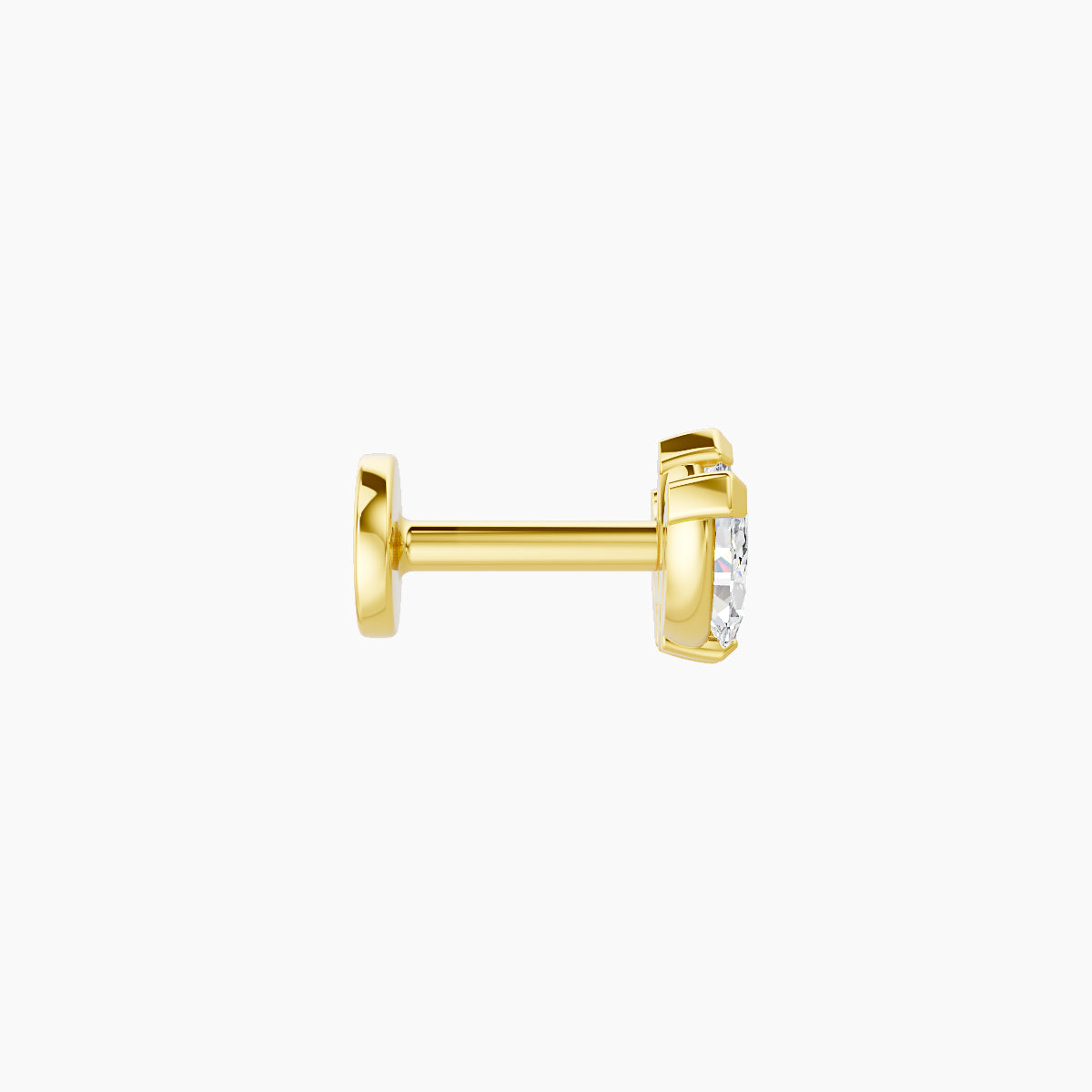 Maia | 18k Yellow Gold 8 mm 5 mm Lotus Diamond Nose Piercing