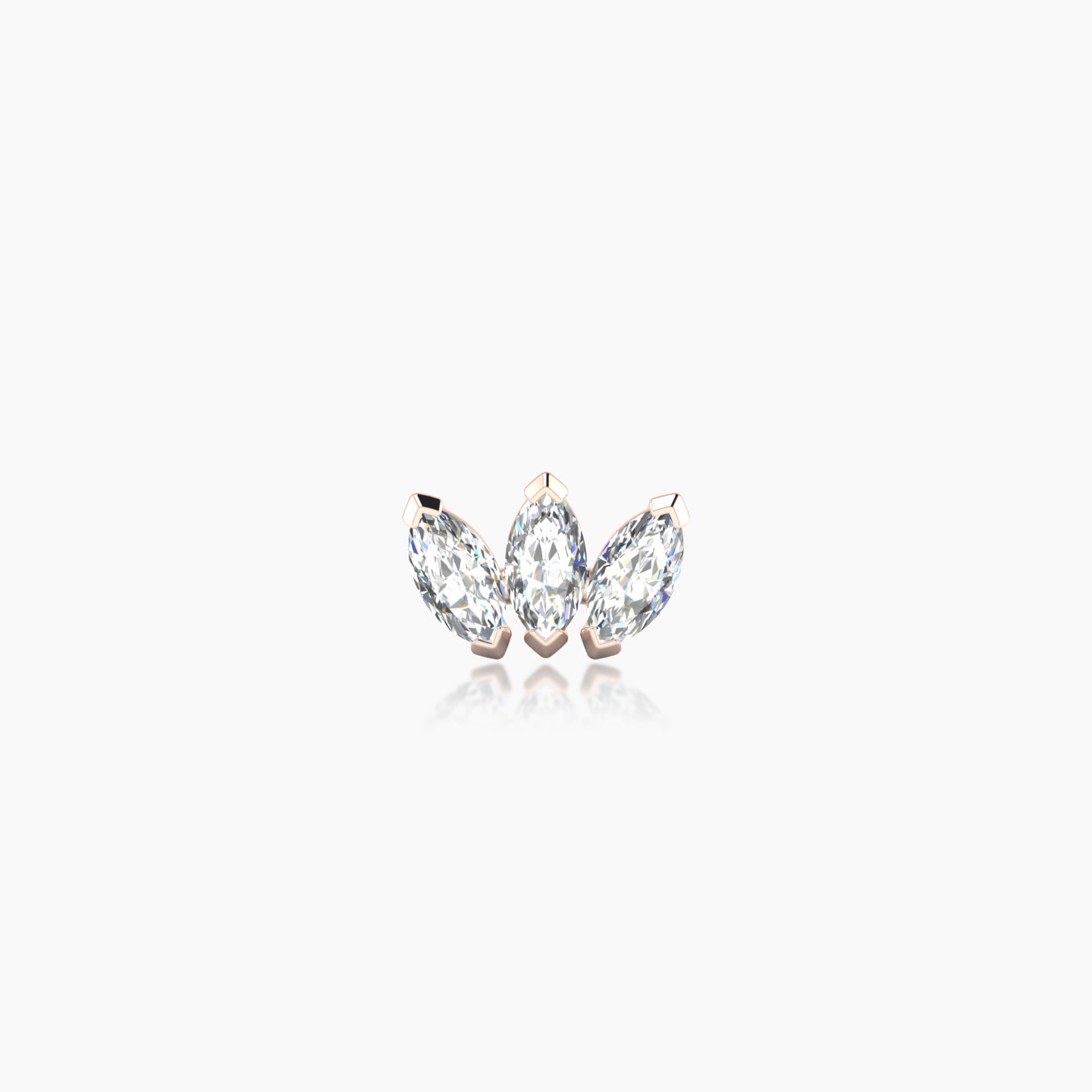 Maia | 18k Rose Gold 8 mm 5 mm Lotus Diamond Nostril Piercing