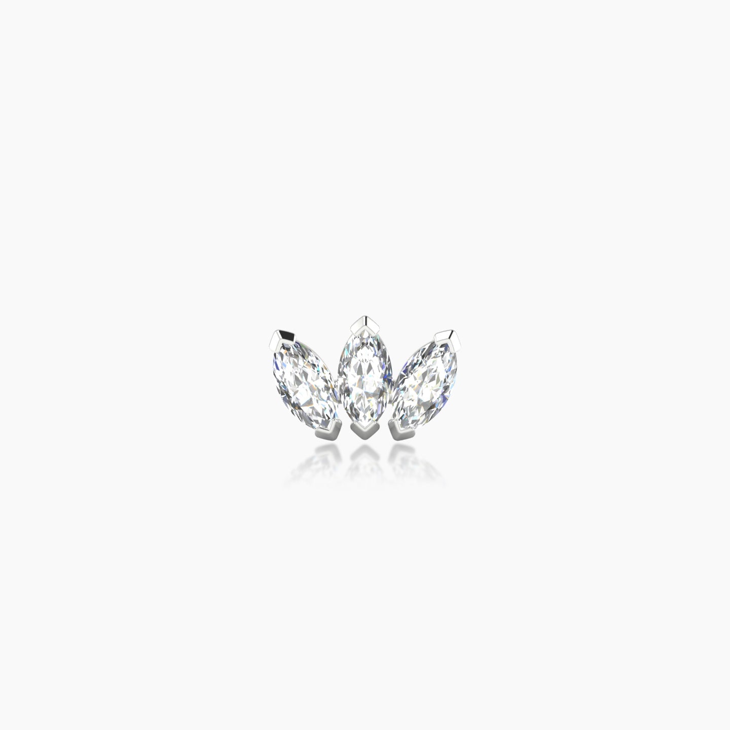 Maia | 18k White Gold 8 mm 5 mm Lotus Diamond Nostril Piercing