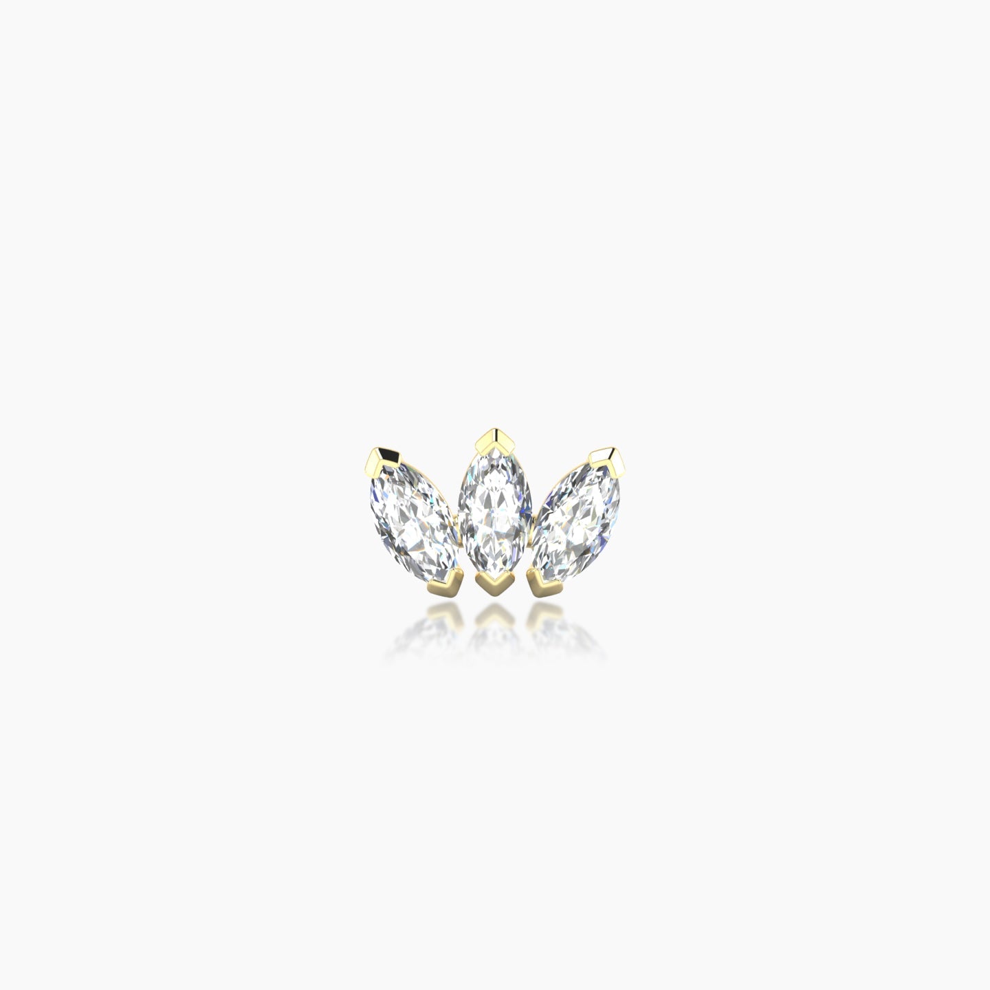 Maia | 18k Yellow Gold 8 mm 5 mm Lotus Diamond Nostril Piercing