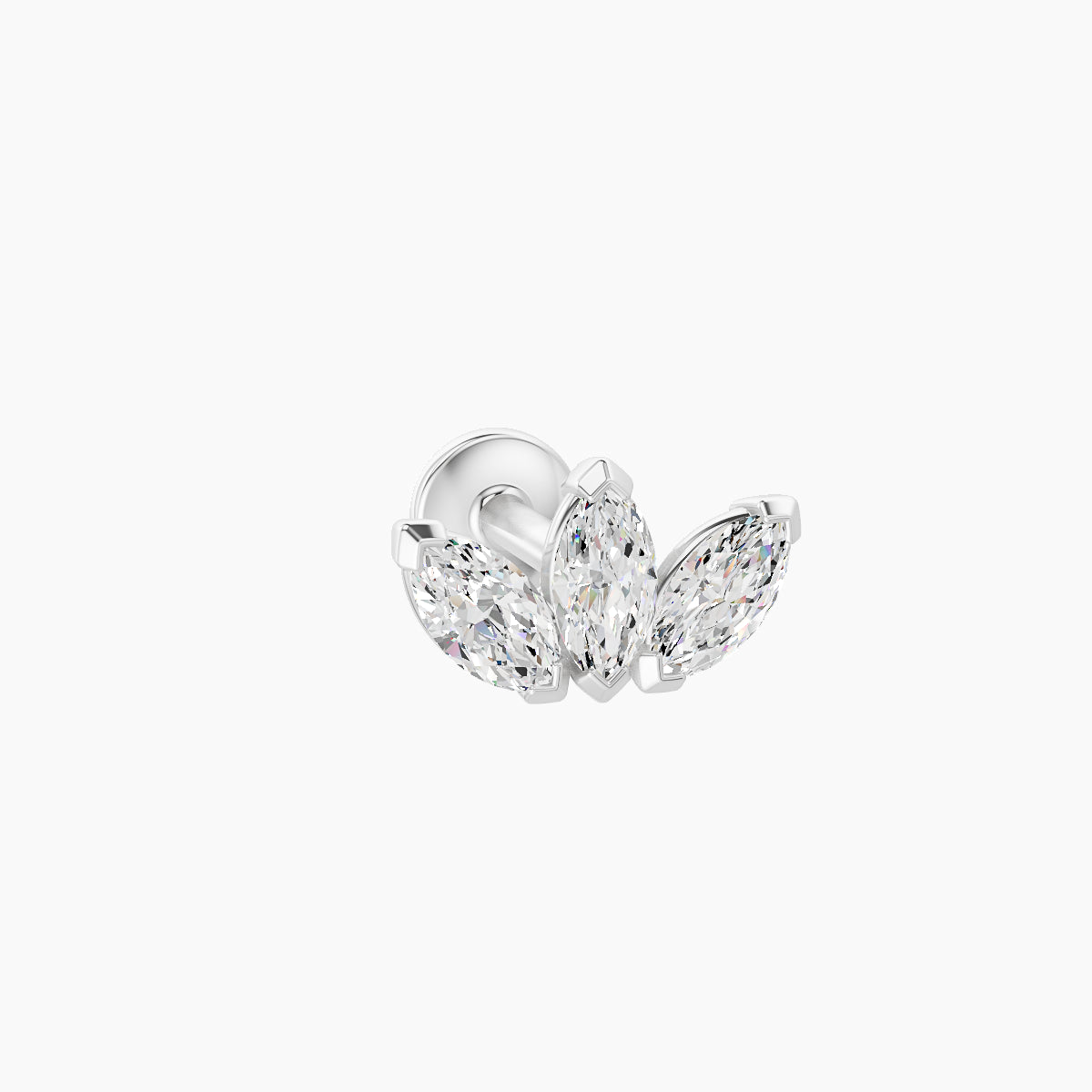 Maia | 18k White Gold 8 mm 5 mm Lotus Diamond Piercing