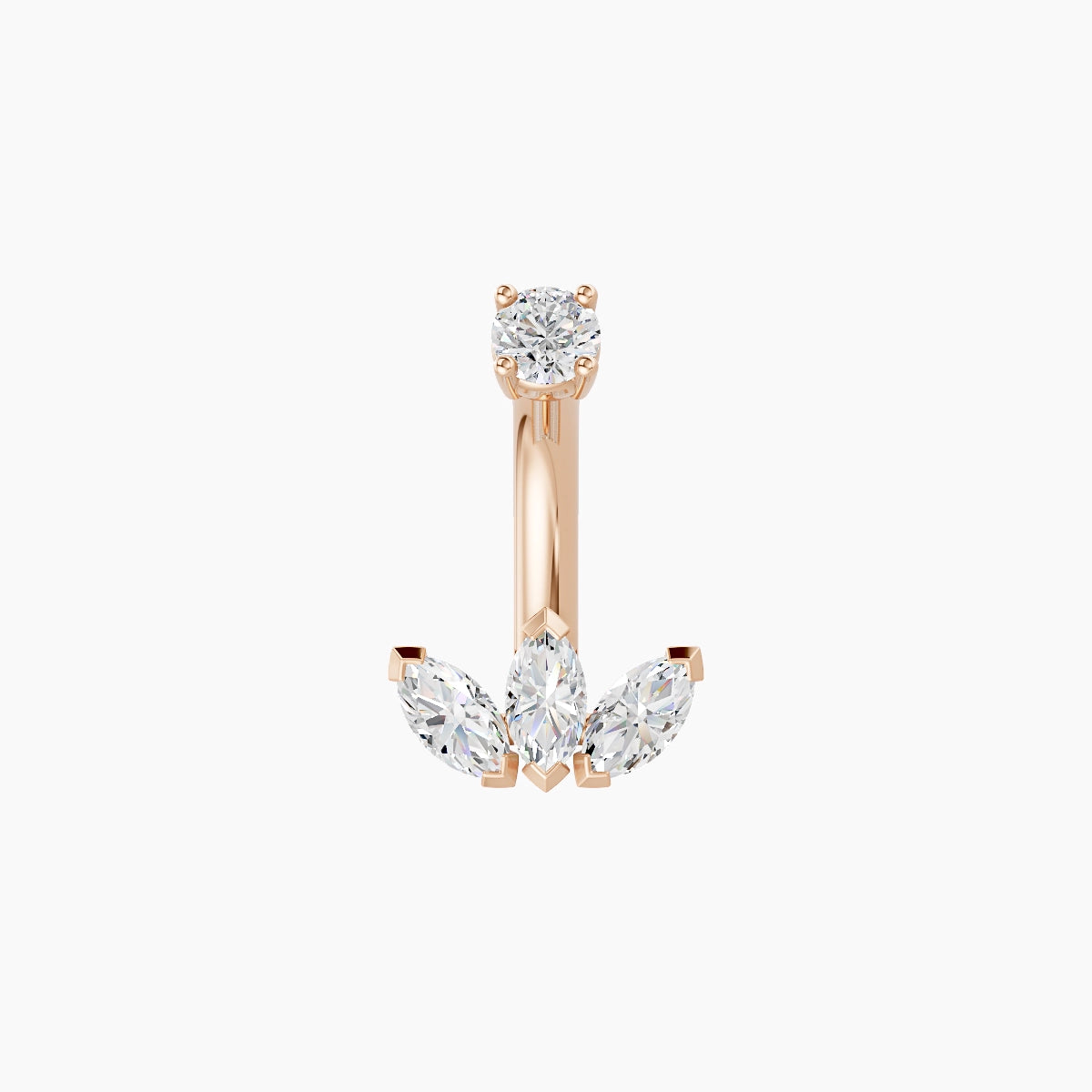 Maia | 18k Rose Gold 8 mm 6 mm Lotus Diamond Belly Piercing